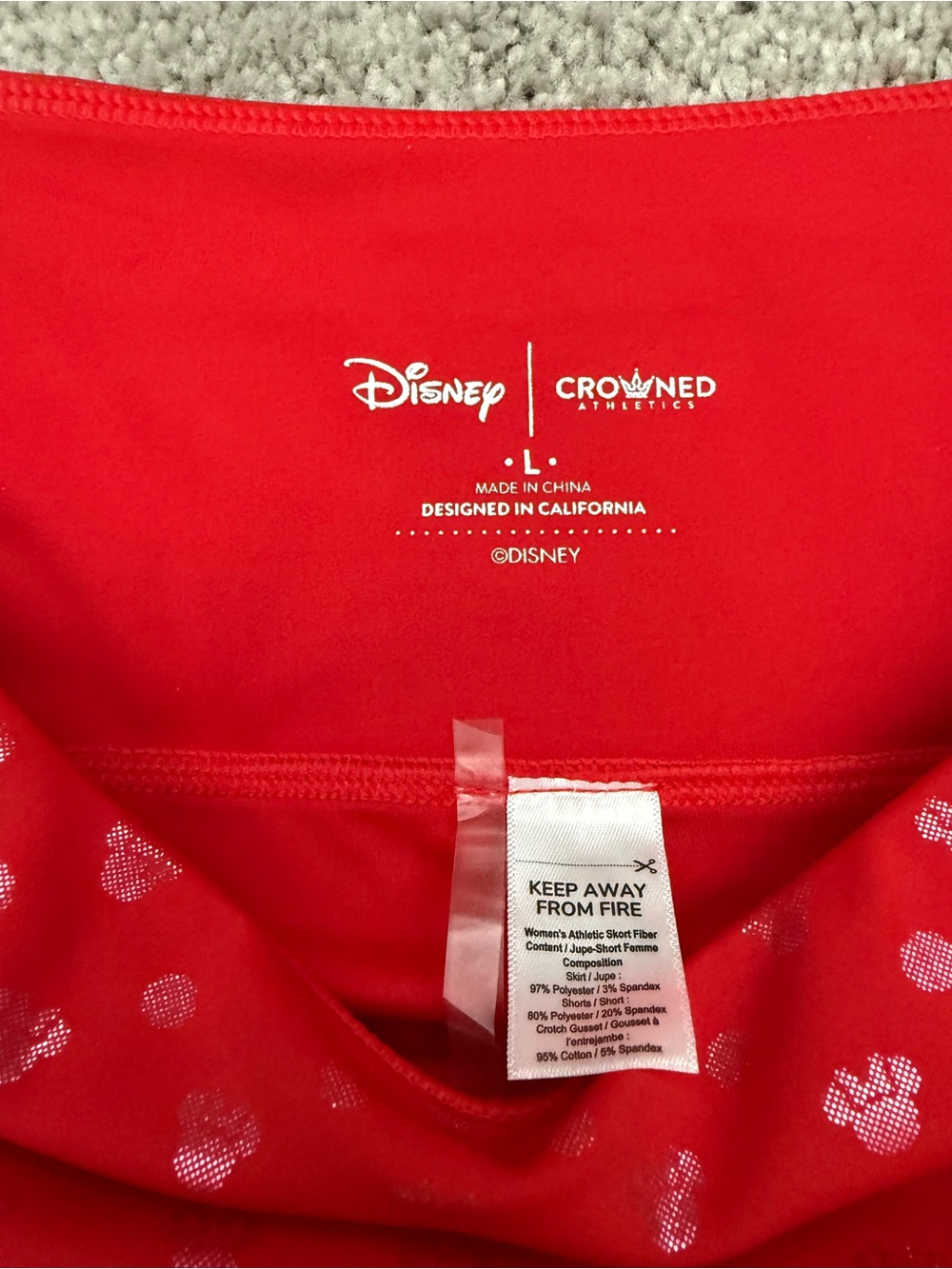 Crowned Athletics Disney Minnie Mouse Athletic Skort with Side Bow Detail - Picture 3 of 4